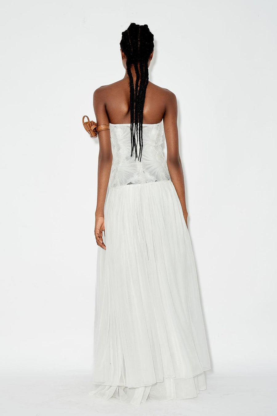 Lagerstroemia Strapless Gathered Chiffon Maxi Dress Gown Dress DAS LA VIE