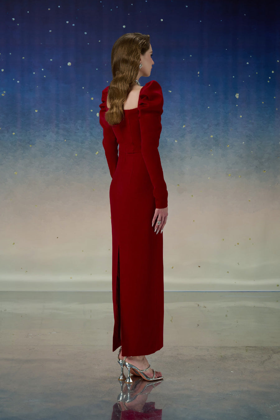 Lunessa Sheath Leg Of Mutton Sleeved Polyester Ankle Length Dress Maxi Dress Calista de Minh Thanh