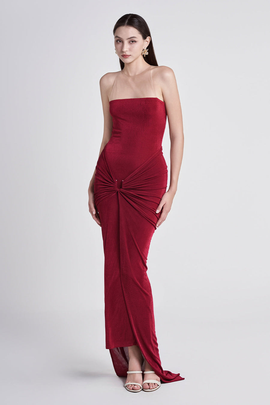 Kissme Hourglass Illusion Neck Spandex Midi Dress Midi Dress FAIR LADY