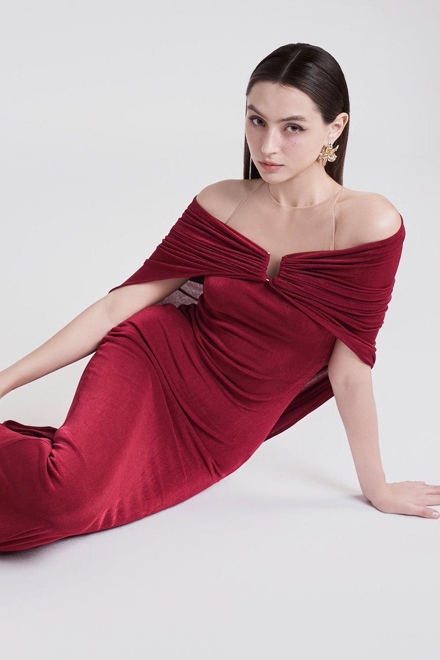 Kissme Hourglass Illusion Neck Spandex Midi Dress Midi Dress FAIR LADY