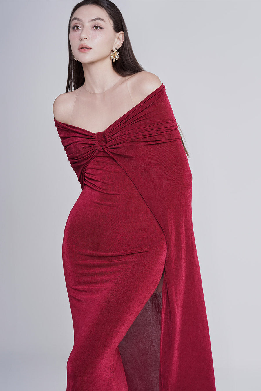 Kissme Hourglass Illusion Neck Spandex Midi Dress Midi Dress FAIR LADY
