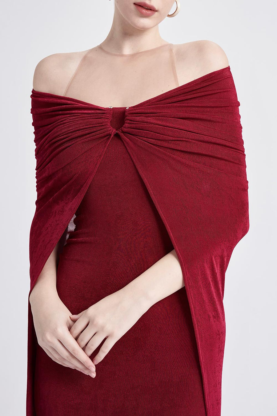 Kissme Hourglass Illusion Neck Spandex Midi Dress Midi Dress FAIR LADY