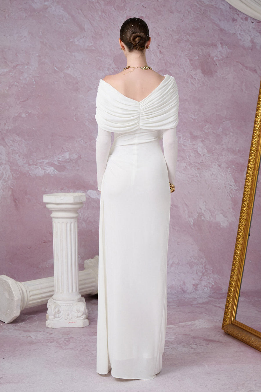 Aether Sheath Gathered Spandex Floor Length Dress Gown Dress Calista de Minh Thanh