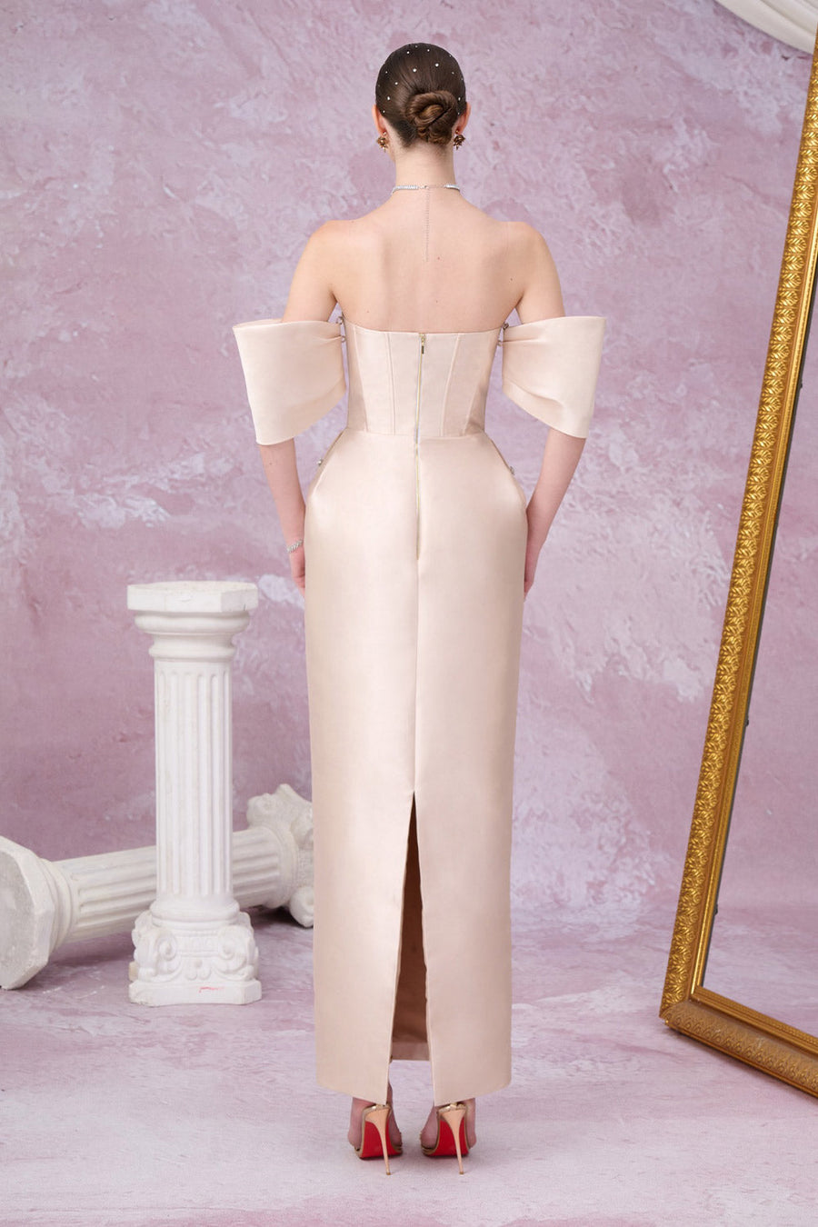 Equinox Pegged Stone Taffeta Ankle Length Dress Gown Dress Calista de Minh Thanh