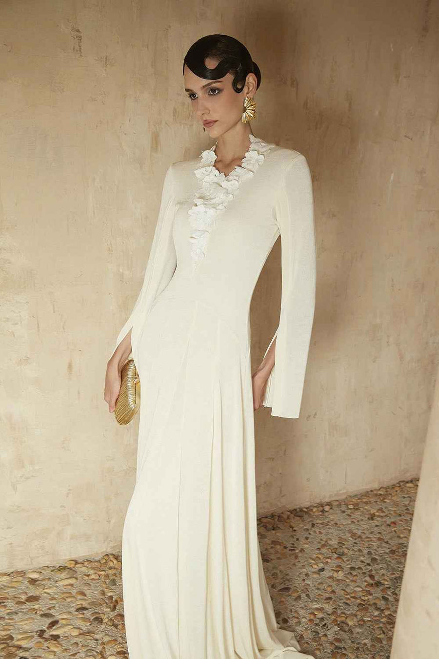 Imogen Split Sleeve Applique Maxi Dress