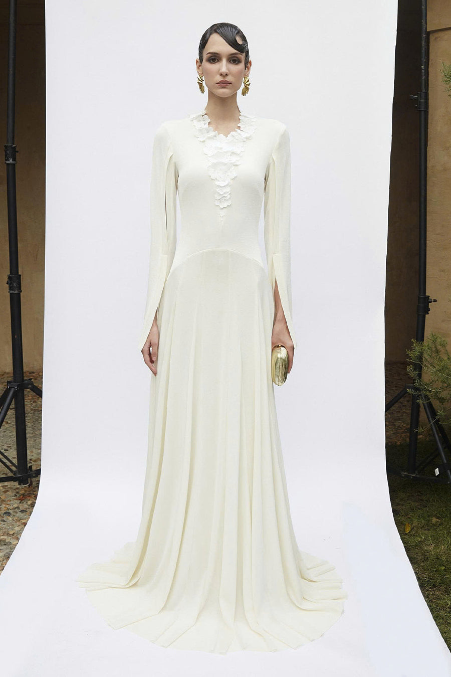 Imogen Split Sleeve Applique Maxi Dress 6
