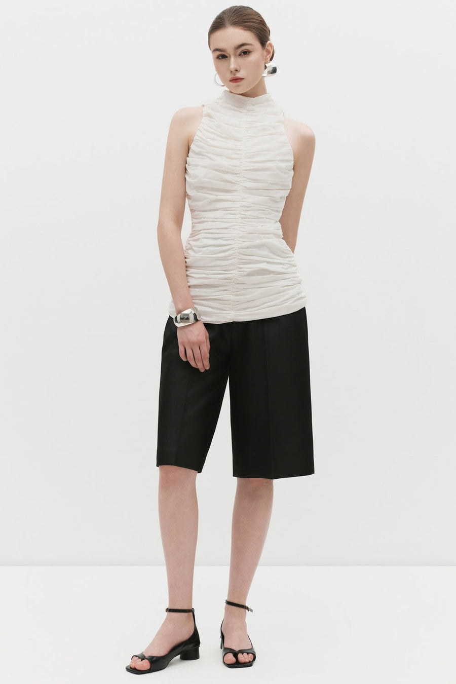 Isolde Blouse High Neck Gathering Top 1