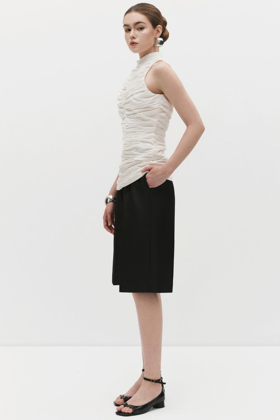 Isolde Blouse High Neck Gathering Top 4