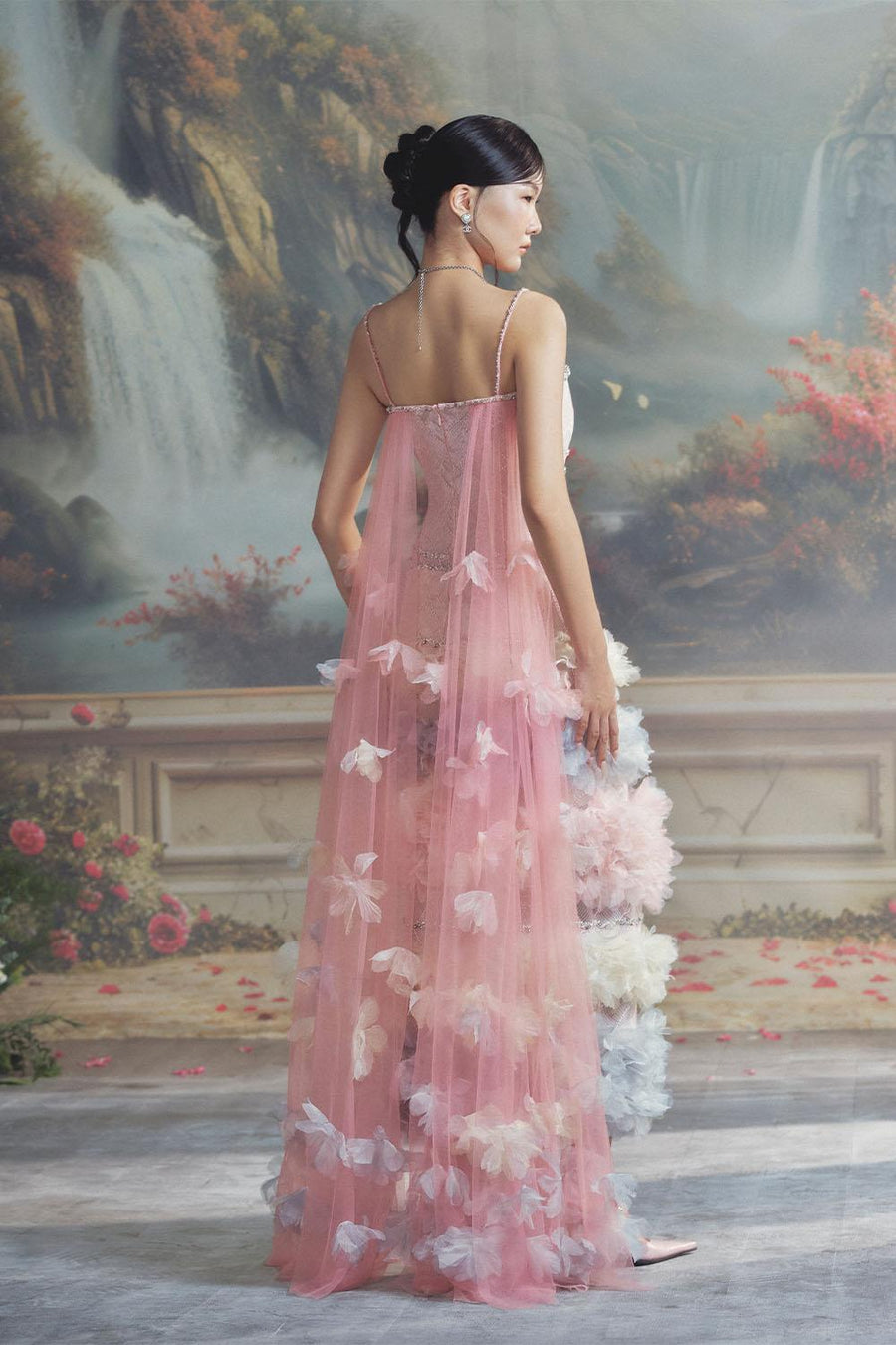 Issabella Sheath Ruffle Layer Mesh Sequin Maxi Dress Maxi Dress LINH PHUNG
