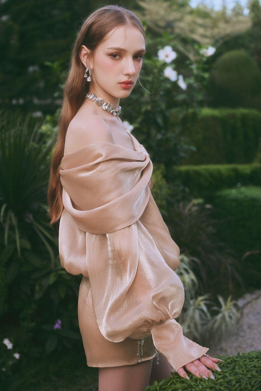 Jade Blouson Peasant Sleeve Chiffon Mini Dress Mini Dress LINH PHUNG