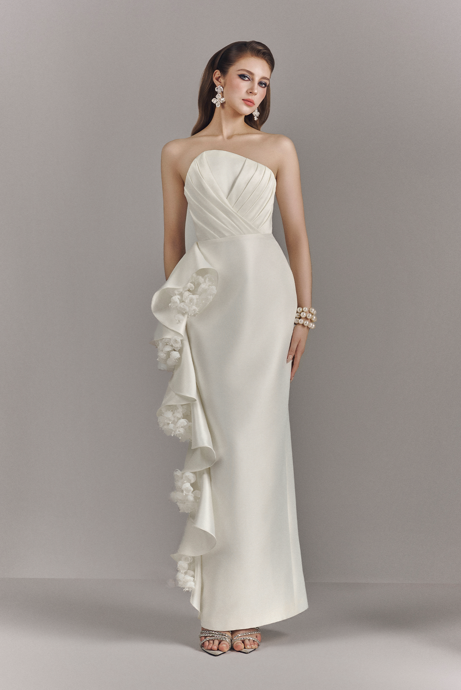 Maggie Bandeau Maxi Dress With Cascading Ruffles 1