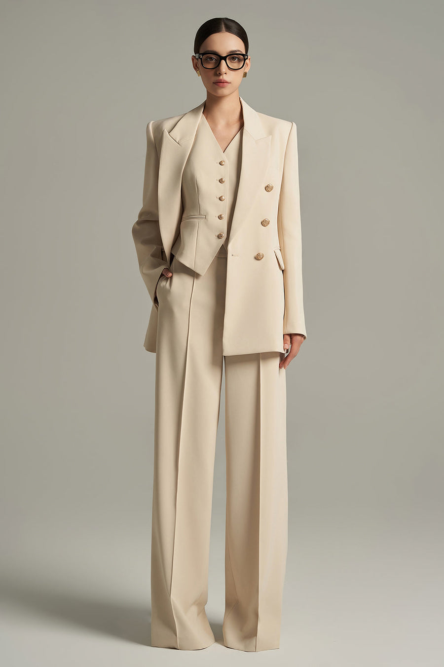Lavinia Straight High Waist Cotton Floor Length Trousers 8