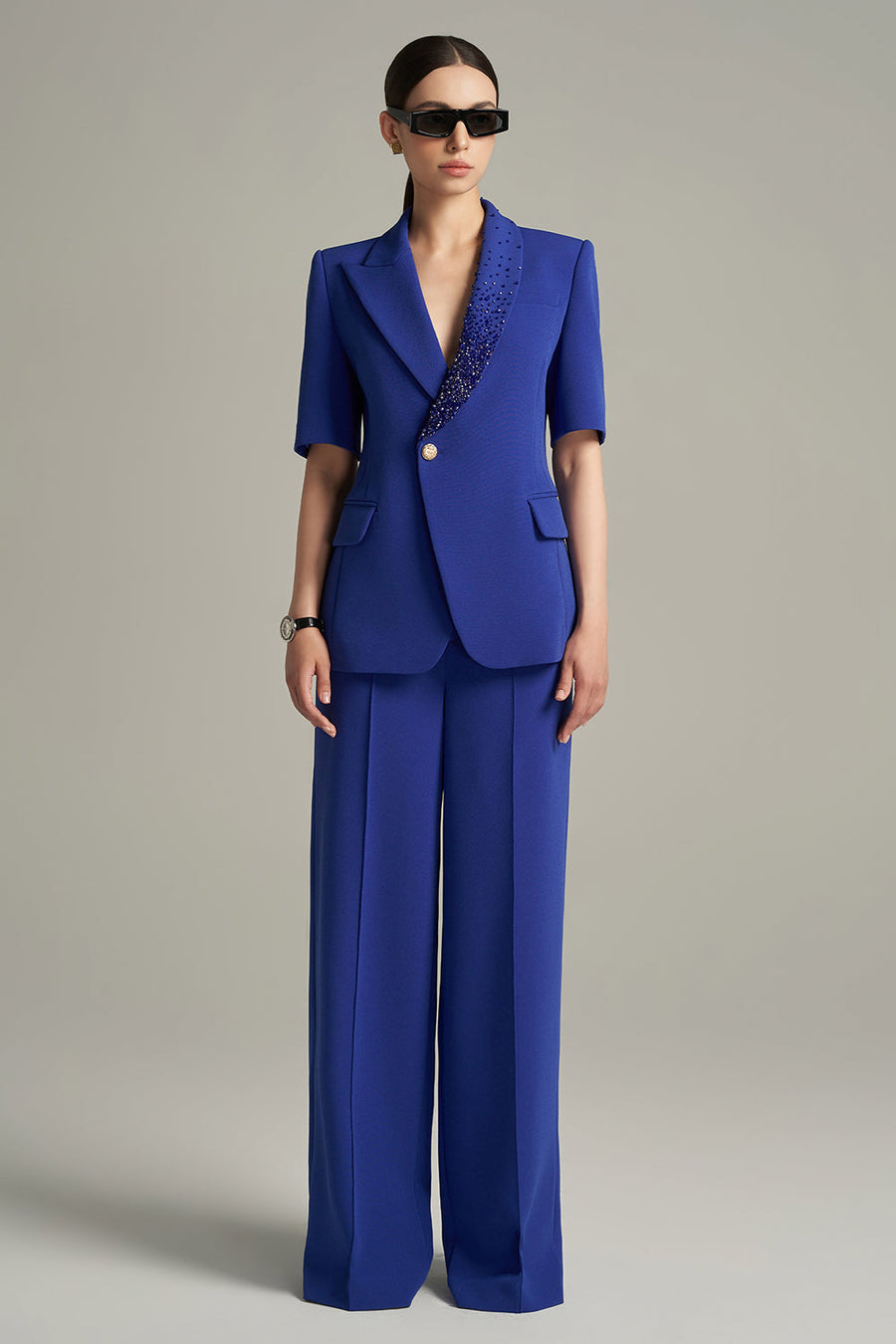 Lavinia Straight High Waist Cotton Floor Length Trousers 5