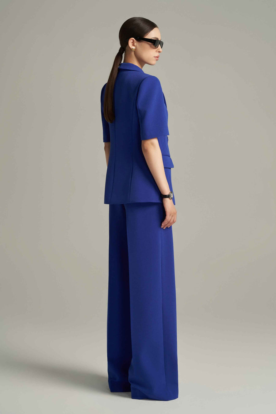 Lavinia Straight High Waist Cotton Floor Length Trousers