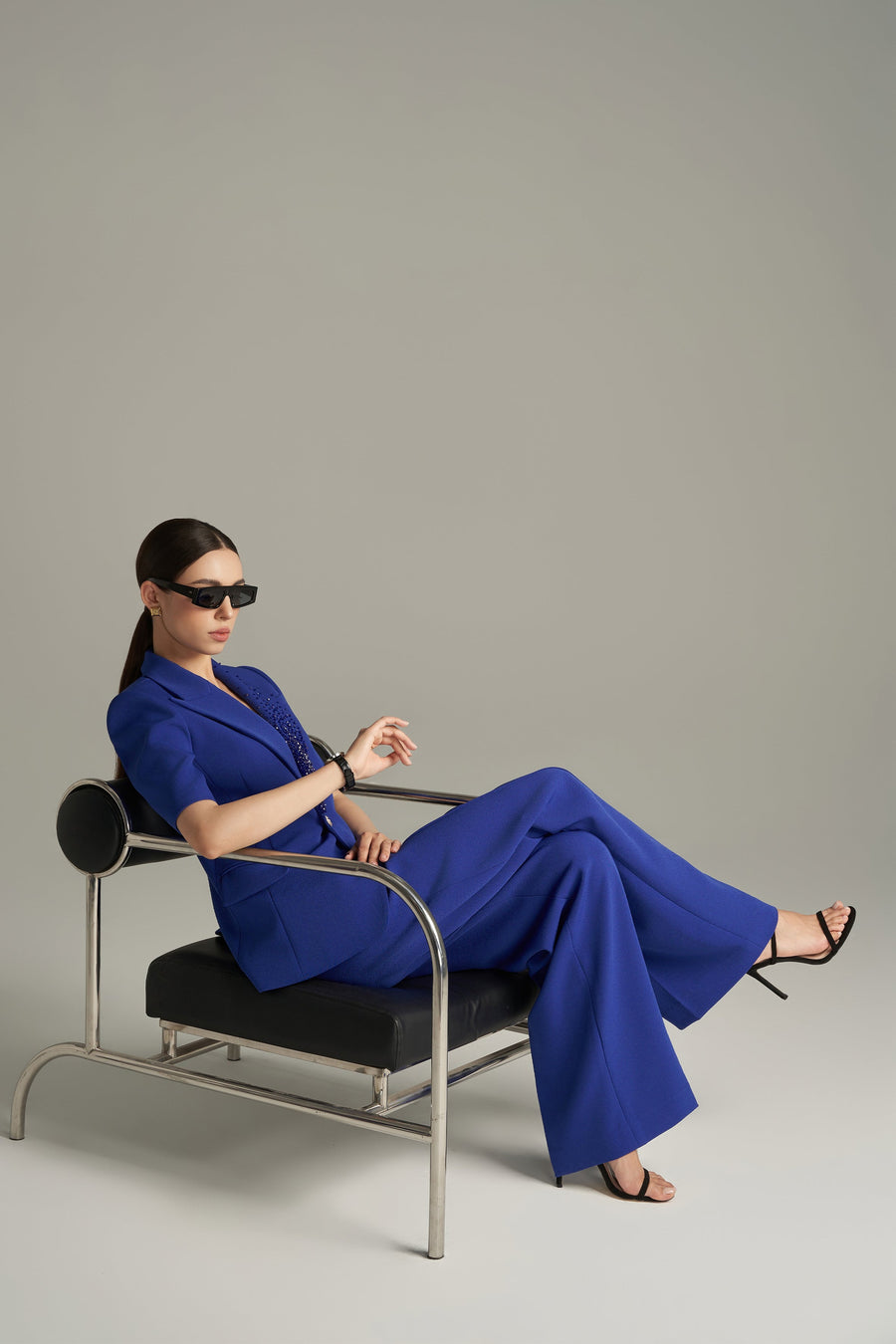 Lavinia Straight High Waist Cotton Floor Length Trousers 7