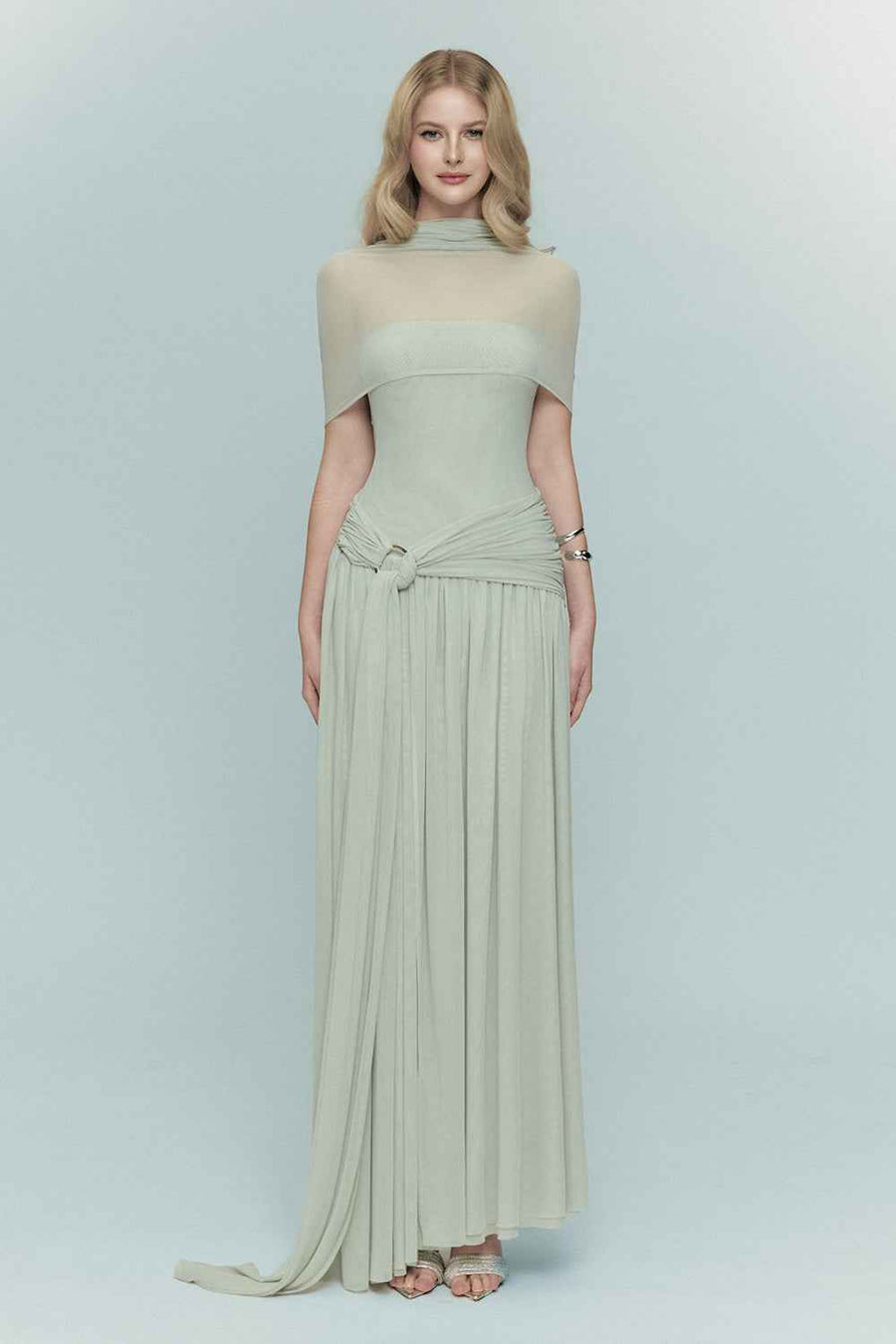 Kayla Cape Sleeve Maxi Dress