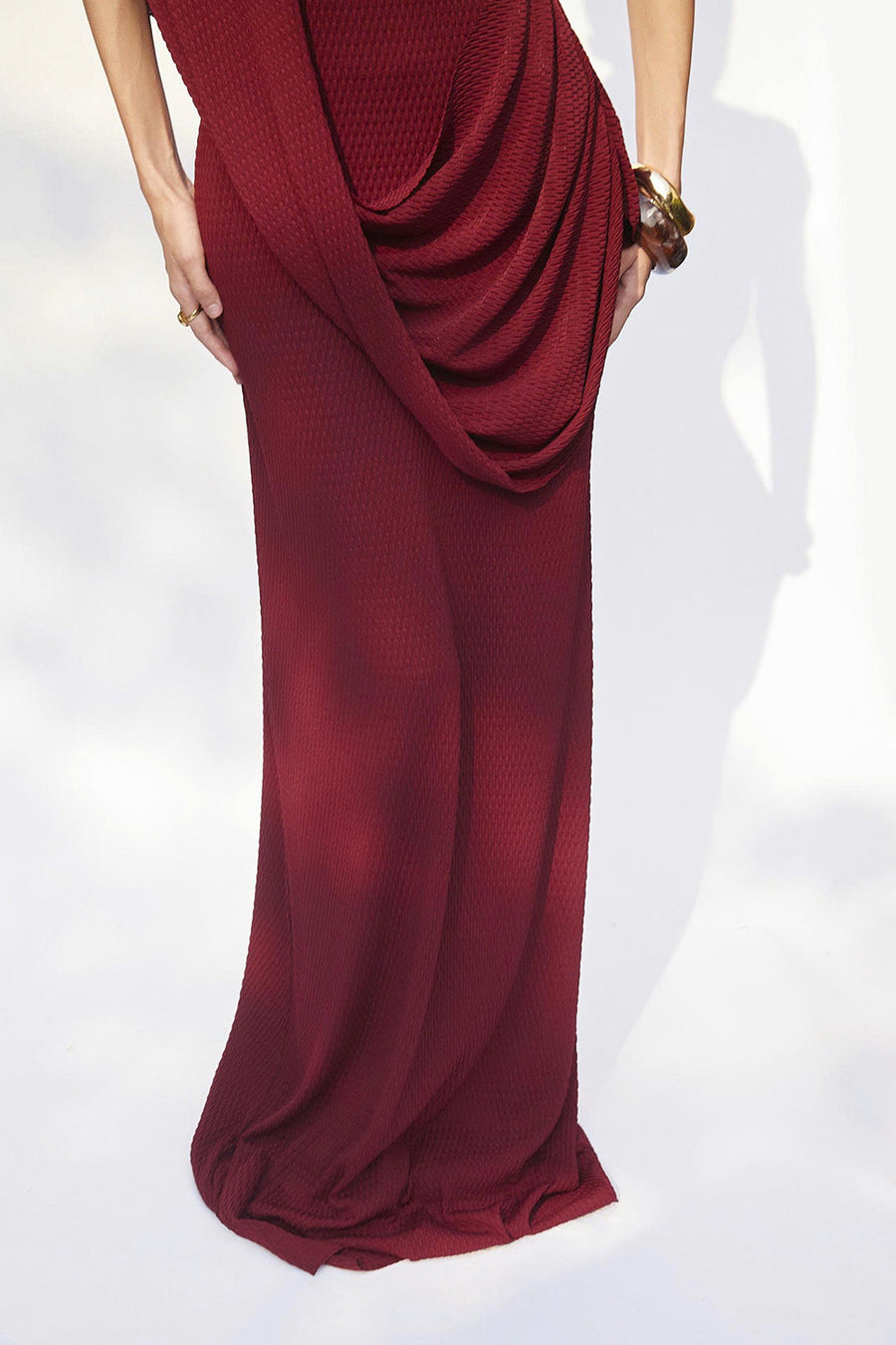Kensington Asymmetric Sleeve Draped Maxi Dress 3