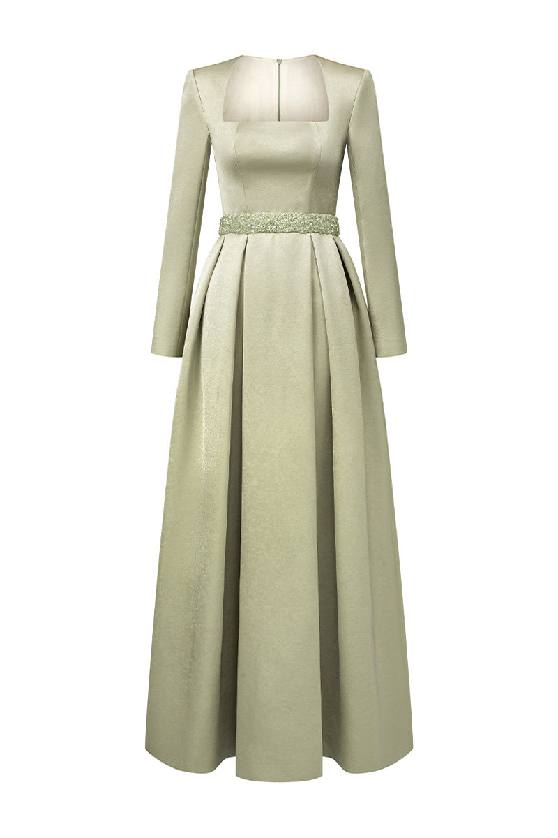 Kinsley Trapeze Neck Draped Maxi Dress 1