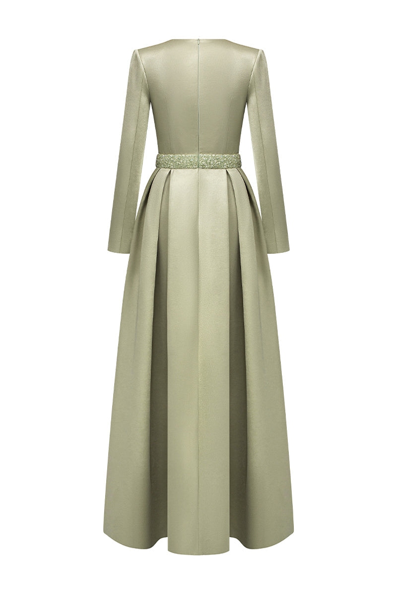 Kinsley Trapeze Neck Draped Maxi Dress 3