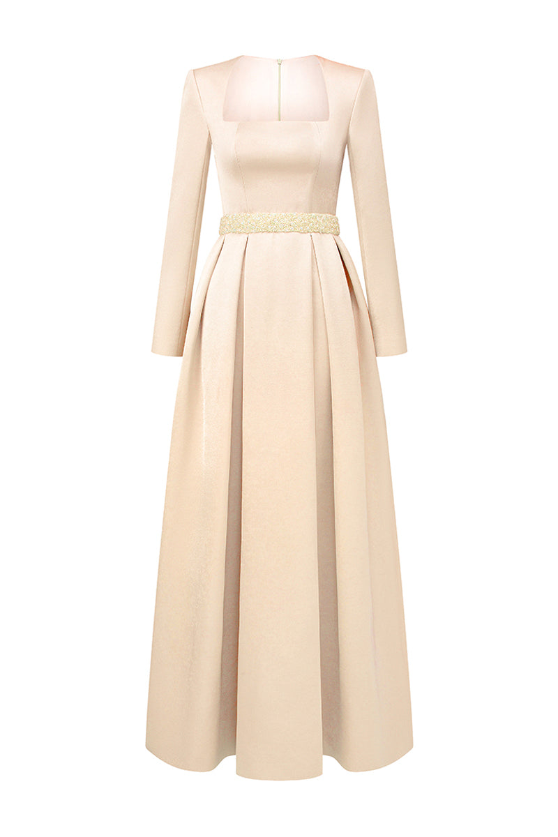 Kinsley Trapeze Neck Draped Maxi Dress 7