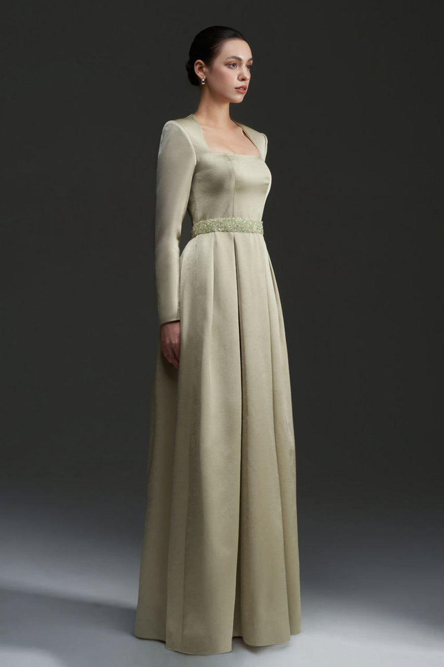 Kinsley Trapeze Neck Draped Maxi Dress 5