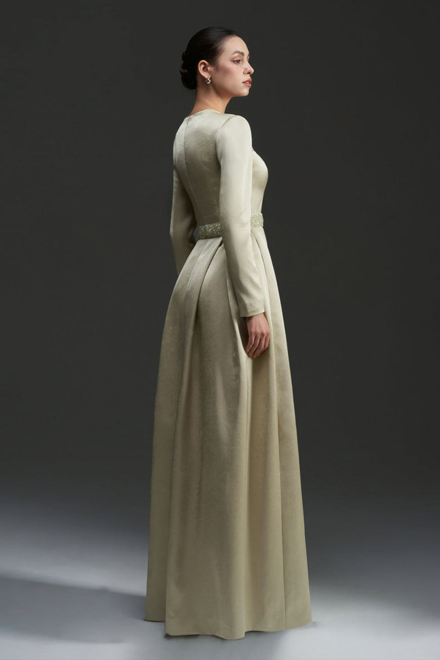 Kinsley Trapeze Neck Draped Maxi Dress 4