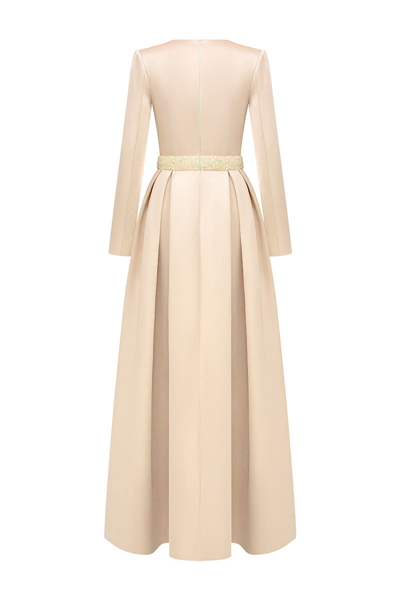 Kinsley Trapeze Neck Draped Maxi Dress 8