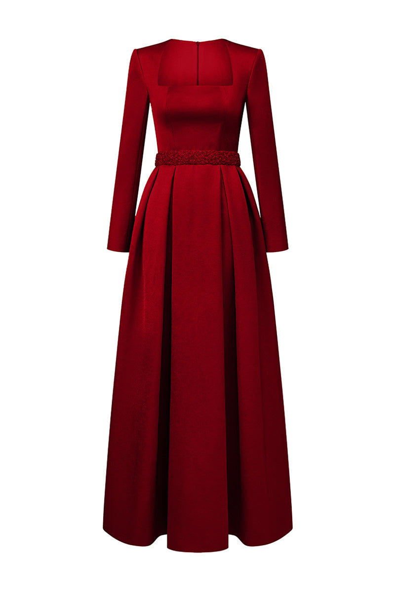 Kinsley Trapeze Neck Draped Maxi Dress 9
