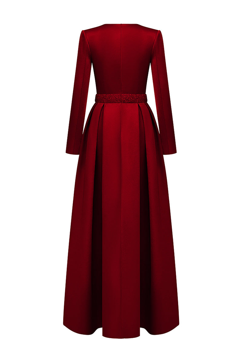 Kinsley Trapeze Neck Draped Maxi Dress 10
