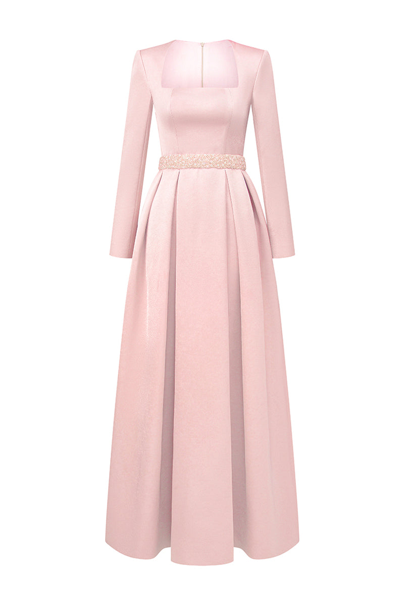 Kinsley Trapeze Neck Draped Maxi Dress 11