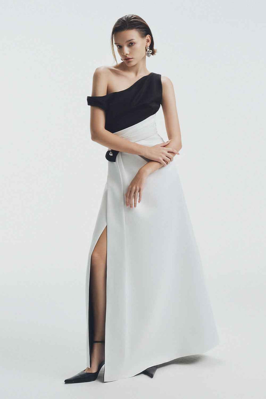 Linden A-line Side Slit Chiffon Maxi Dress Maxi Dress LaLING