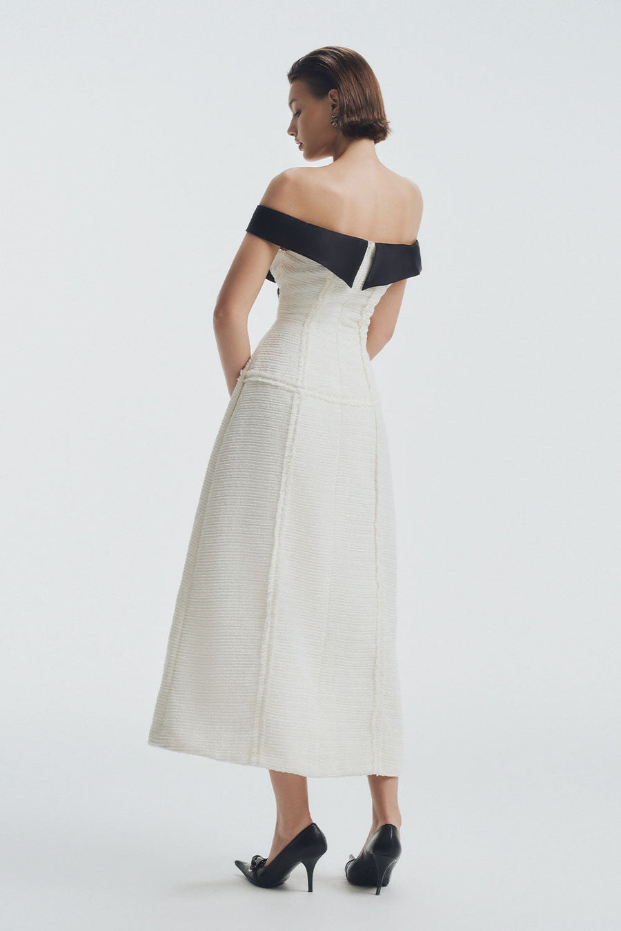 Majesty A-line Double Breasted Polycotton Midi Dress Midi Dress LaLING
