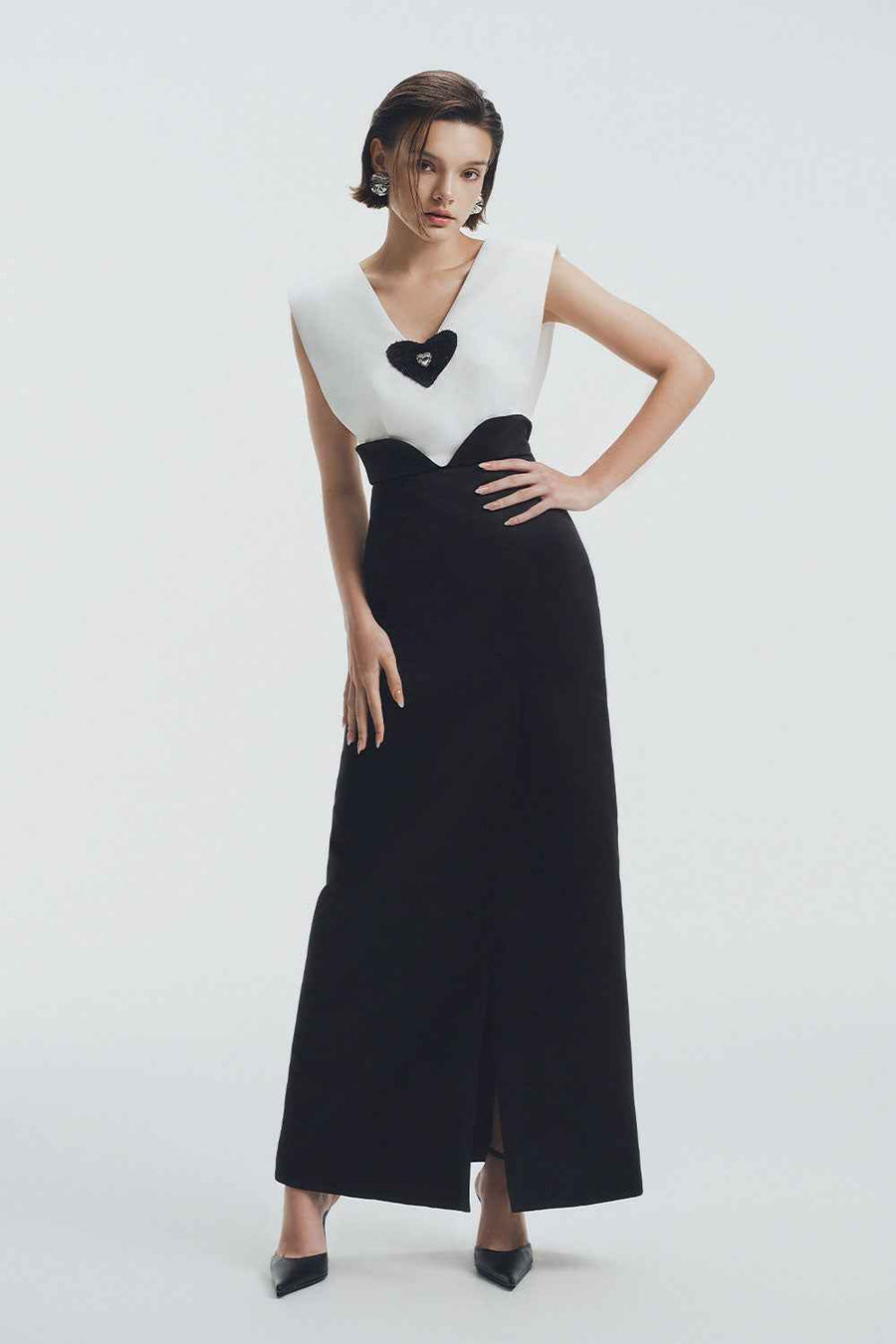 Ophelia A-line V-Neck Polycotton Ankle Length Dress Maxi Dress LaLING