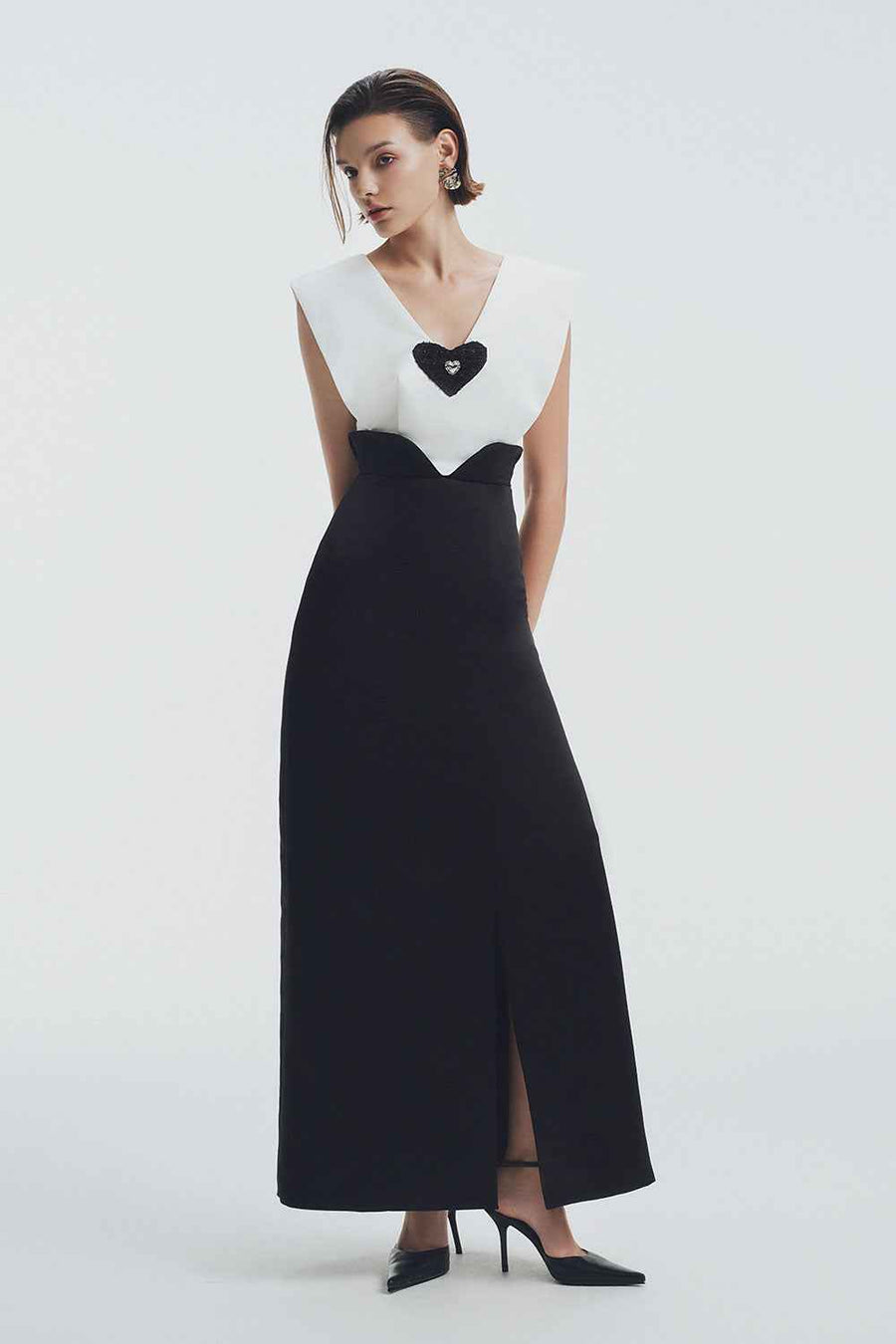Ophelia A-line V-Neck Polycotton Ankle Length Dress Maxi Dress LaLING