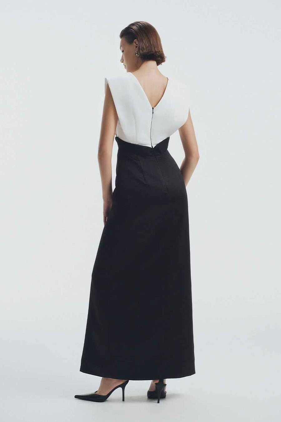 Ophelia A-line V-Neck Polycotton Ankle Length Dress Maxi Dress LaLING