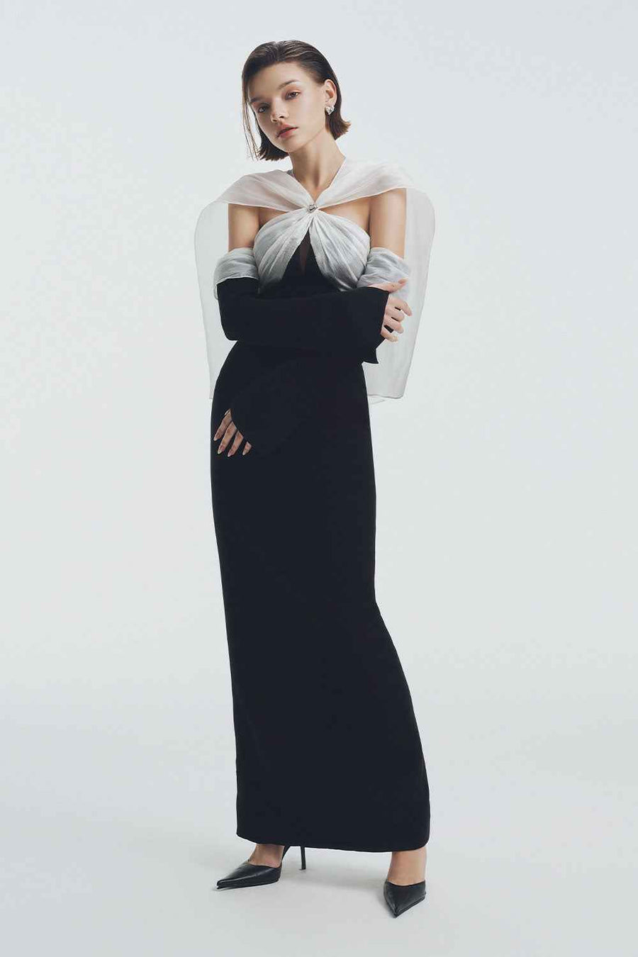Mysty Straight Cape Shoulder Polycotton Ankle Length Dress Maxi Dress LaLING