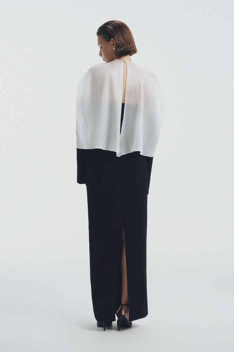 Mysty Straight Cape Shoulder Polycotton Ankle Length Dress Maxi Dress LaLING