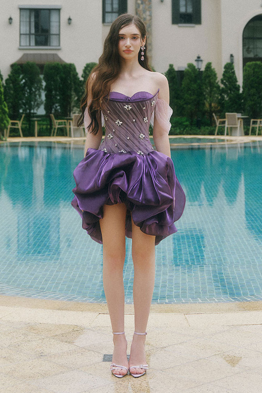Fireball Puffy Off-Shoulder Organza Mini Dress Mini Dress LINH PHUNG