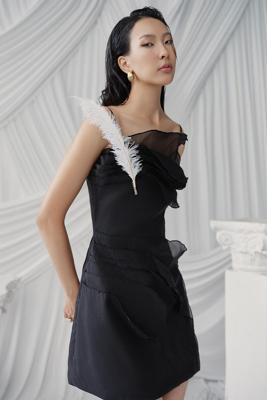 Blake A-line Spaghetti Strap Organza Mini Dress Mini Dress LaLING