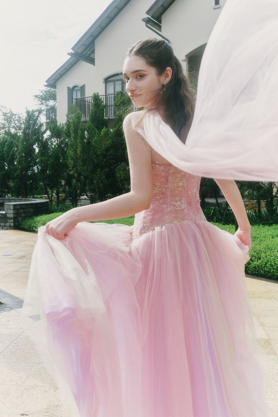 Roxie A-line Halter Neck Tulle Ankle Length Dress Maxi Dress LINH PHUNG