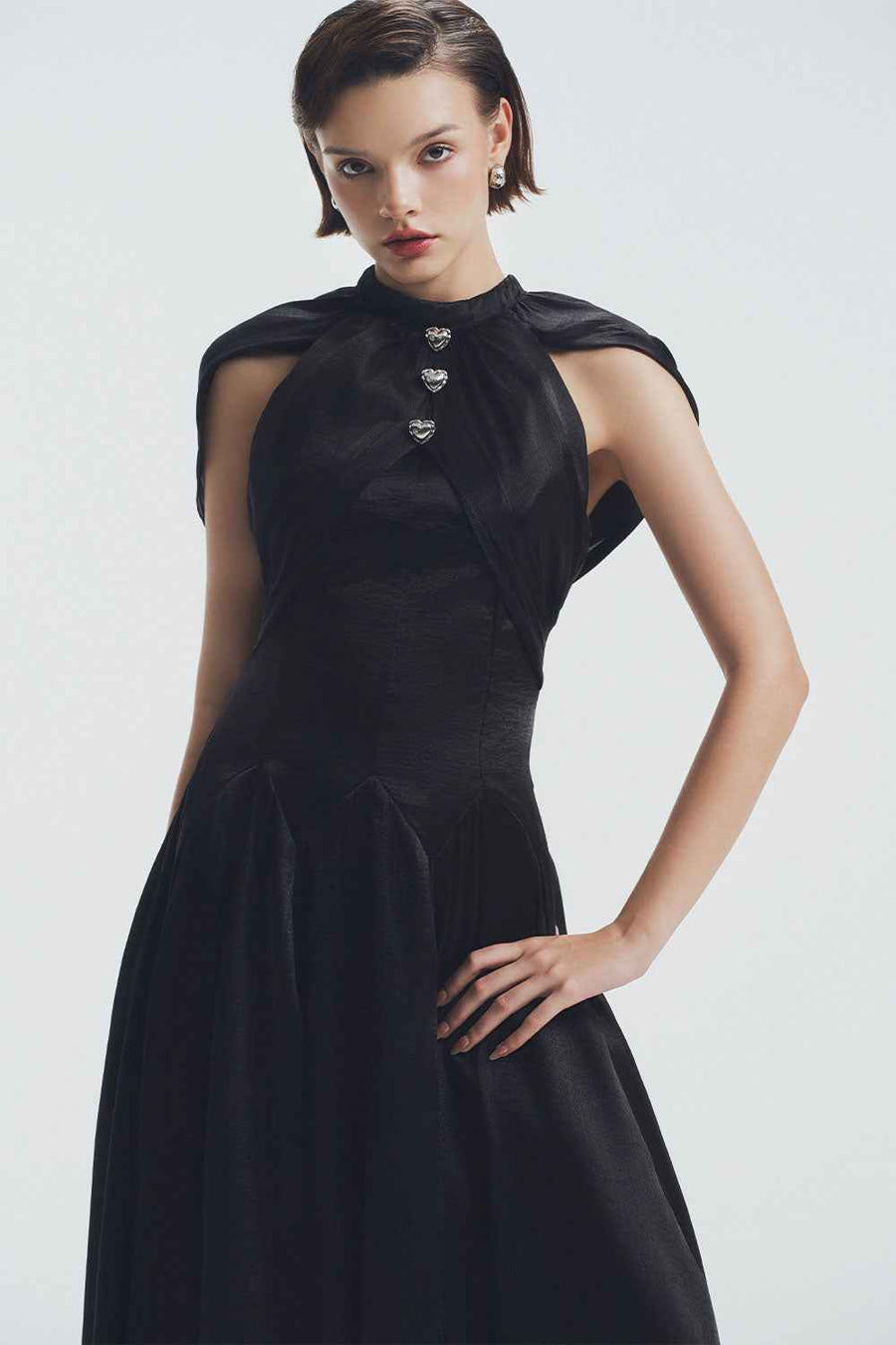 Alexandra A-line Cape Shoulder Polycotton Ankle Length Dress Maxi Dress LaLING
