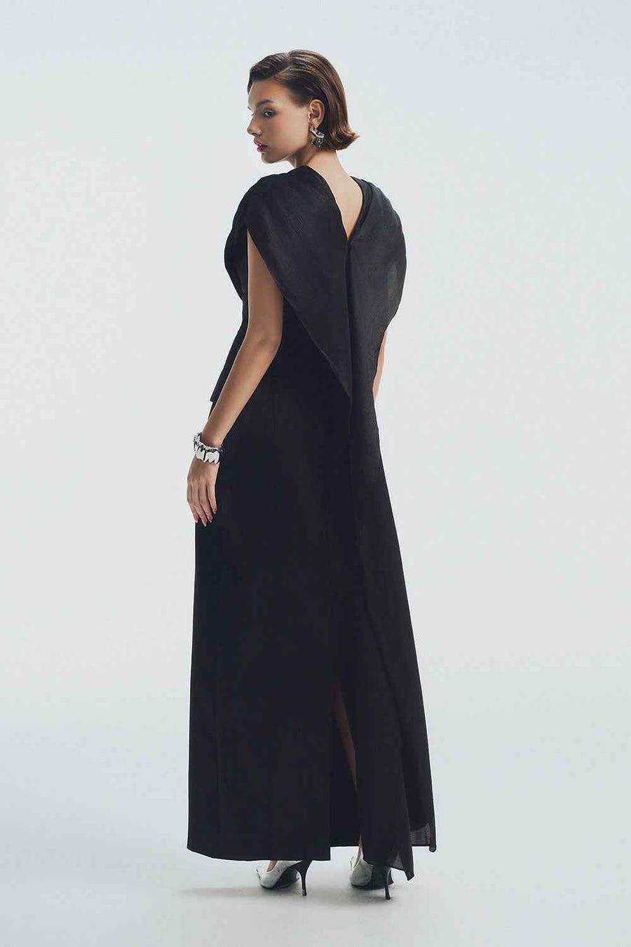Victoria Sheath V-Neck Chiffon Ankle Length Dress Maxi Dress LaLING
