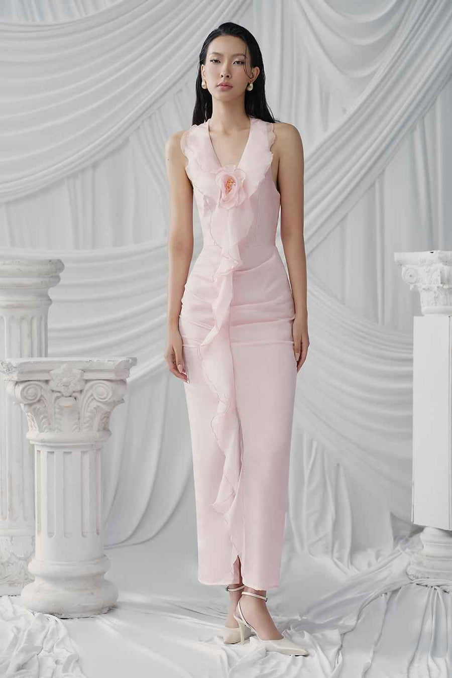 Primrose Sarong Back Zipper Silk Organza Ankle Length Dress Maxi Dress LaLING