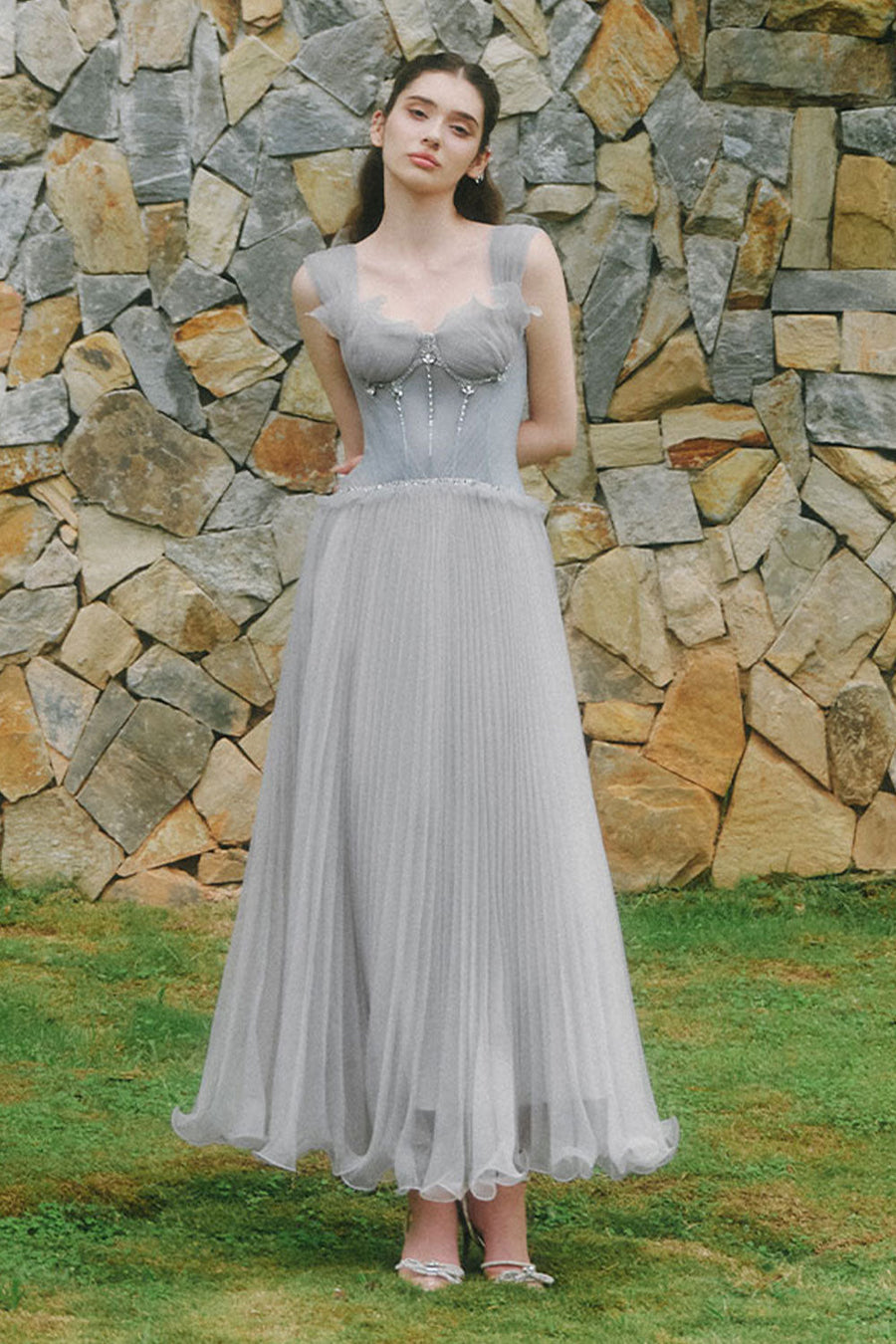 Twighlight A-line Corset Waist Foam Chiffon Ankle Length Dress Maxi Dress LINH PHUNG