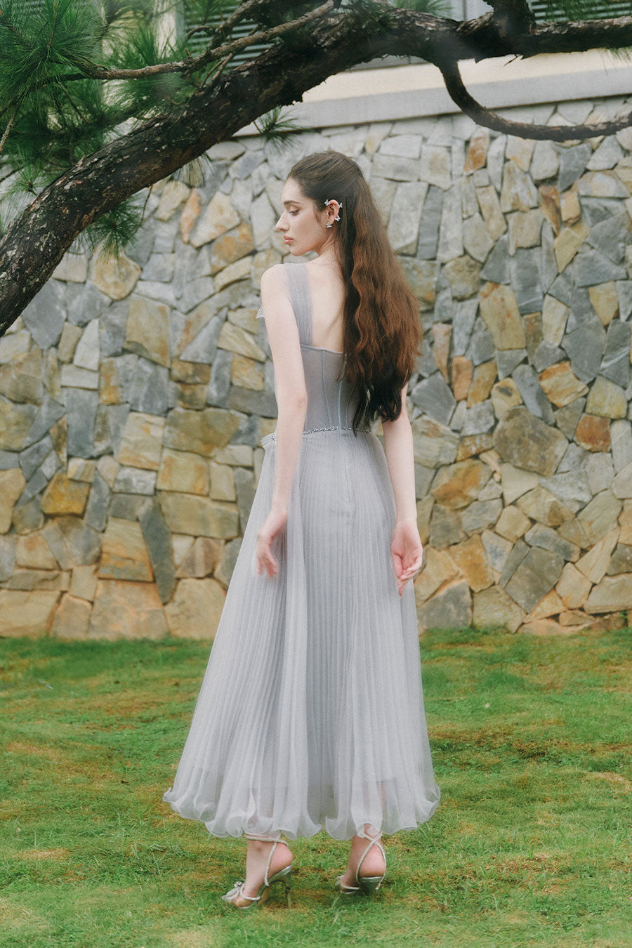Twighlight A-line Corset Waist Foam Chiffon Ankle Length Dress Maxi Dress LINH PHUNG