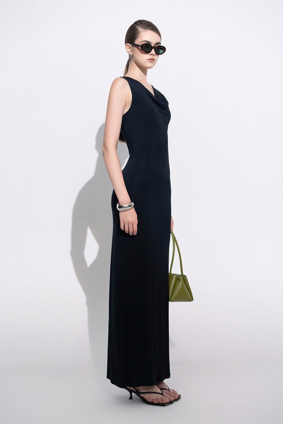 Eleni Sheath Cowl Neck Modal Ankle Length Dress 6