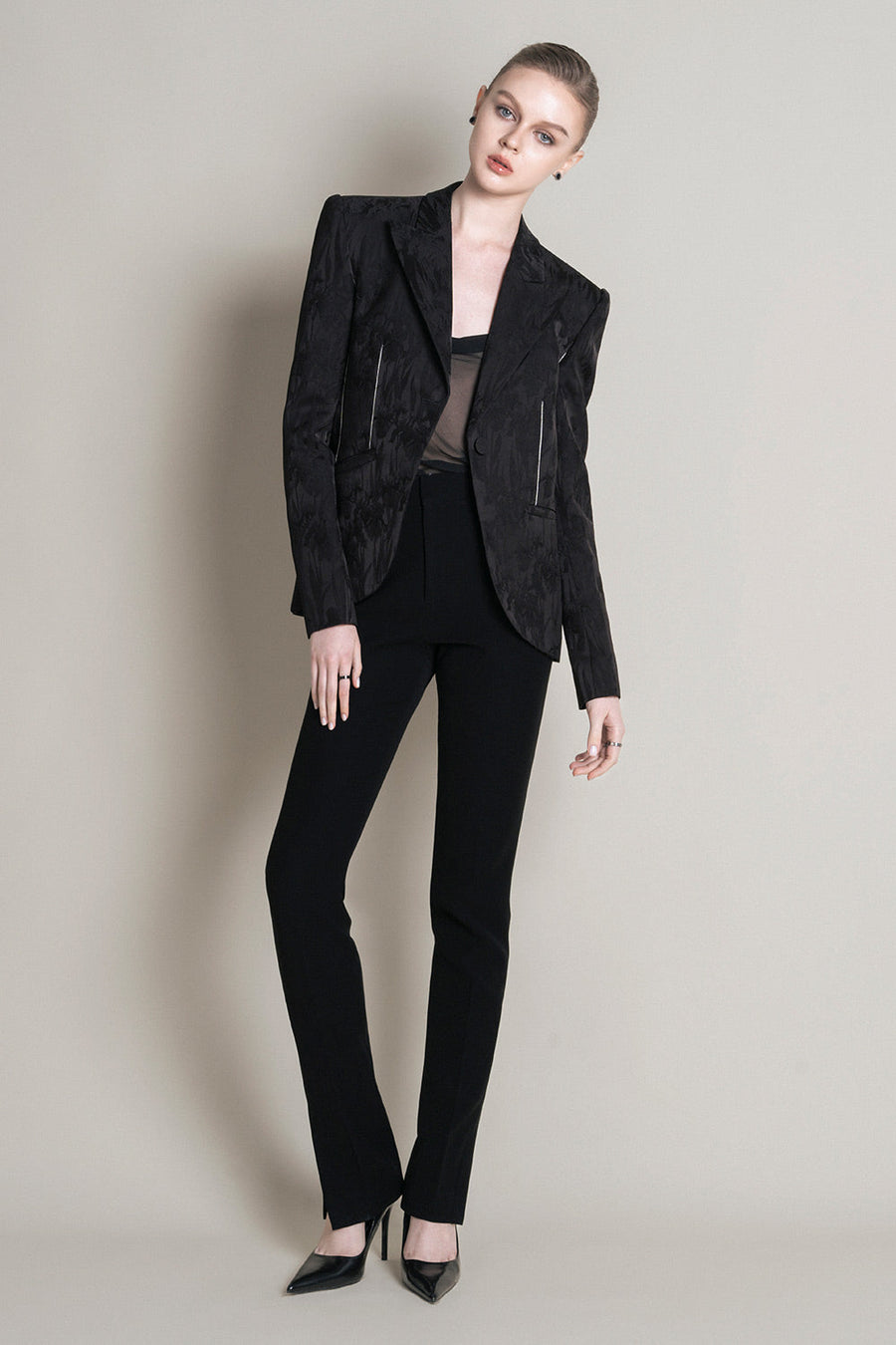Nadya Flared Spaghetti Strap Silk Chiffon Top 43