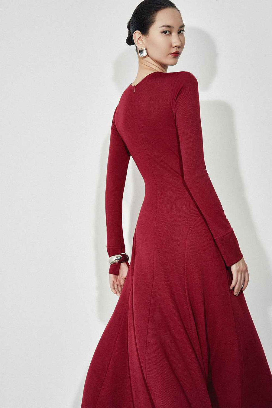 Esme A-line Draped Jersey Ankle Length Dress