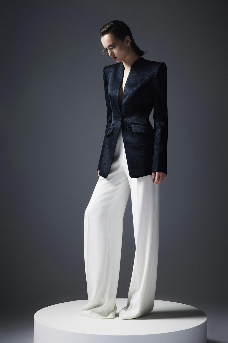 Kenya Straight Wide Leg Crepe Floor Length Pants 29