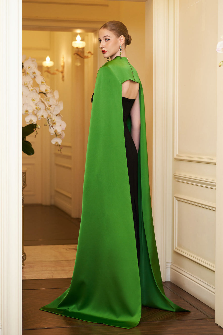 Elina Cape Corset Silk Floor Length Dress Gown Dress I.H.F Atelier